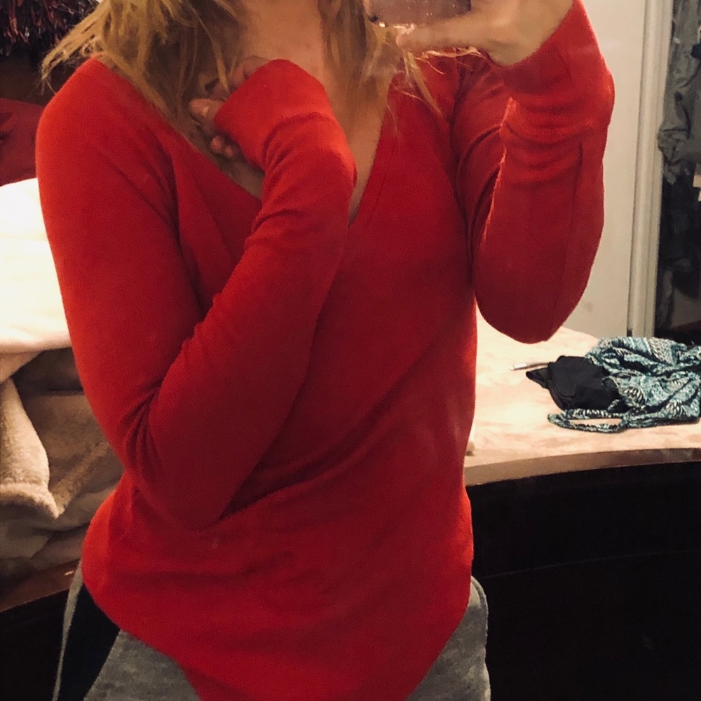 Victoria secret long sleeve red shirt